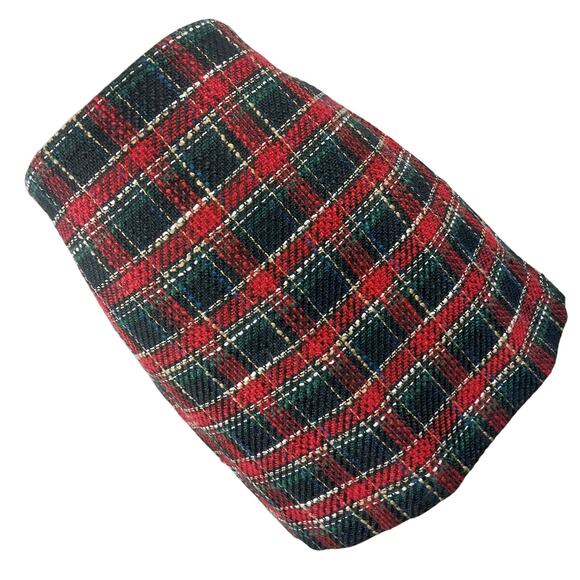 LOFT! RED, BLACK, GREEN, YELLOW TARTAN PLAID, NUBBY FINISH PENCIL SKIRT! SZ 10 - Picture 1 of 8